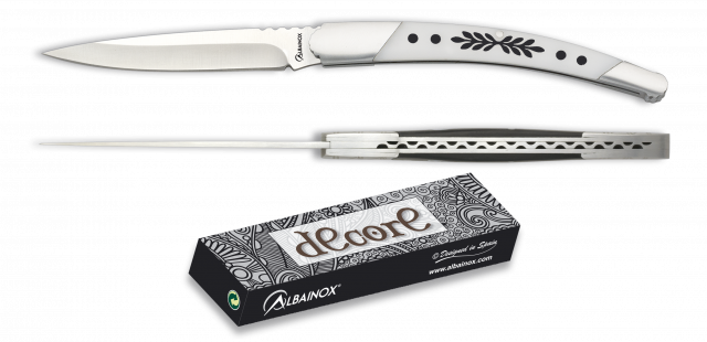 Navaja Albainox blanca. hoja 8.5 cm Navaja Albainox blanca. hoja 8.5 cm