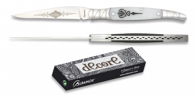 Navaja Albainox cacha blanca hoja 9 cm Navaja Albainox cacha blanca hoja 9 cm