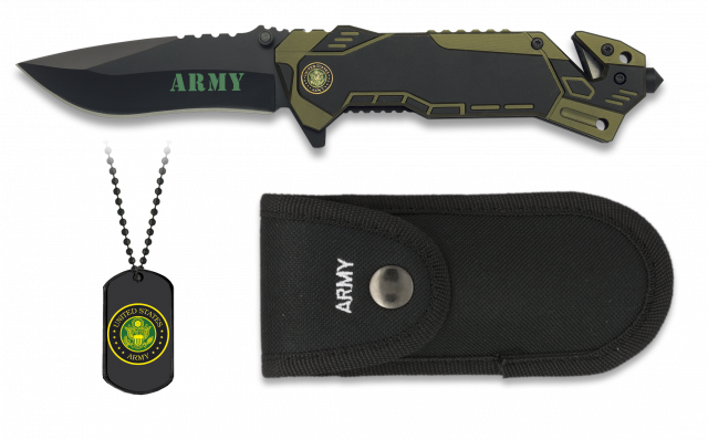 Navaja Albainox ARMY. Con chapa. H 8.1