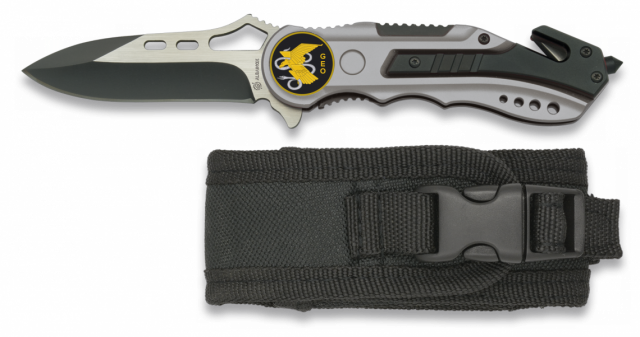 Navaja Albainox gris sin sierra. Funda. Navaja Albainox gris sin sierra. Funda.