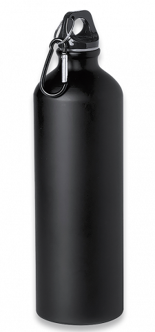 Bidon negro 800ml con mosqueton Barbaric