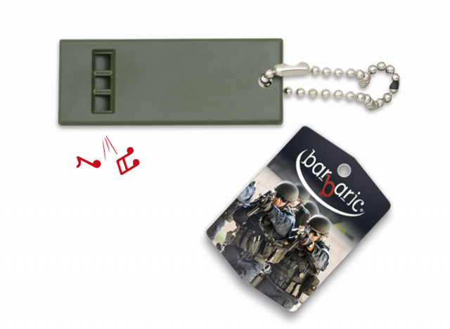 Silbato Verde con cadena de bolas