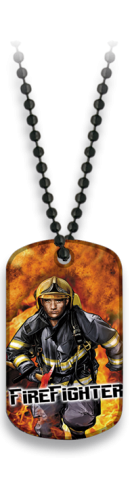 Placa con cadena de bolas FIRE FIGHTER