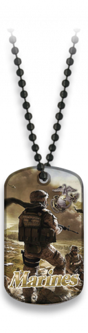 Placa con cadena de bolas MARINES