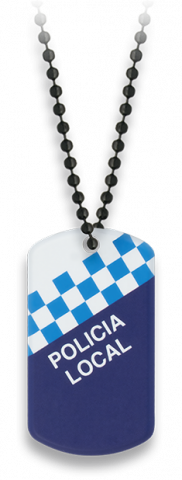 Placa con cadena de bolas Policia Local