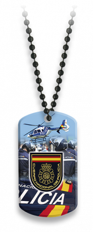 Placa con cadena de bolas policia Nacion