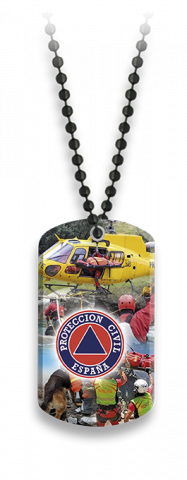 Placa con cadena de bolas Protecci�n Civ