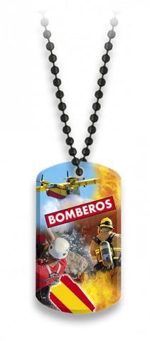 Placa con cadena de bolas Bomberos