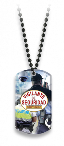 Placa con cadena de bolas Vigilante de S