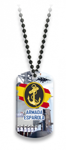 Placa con cadena de bolas Armada Español
