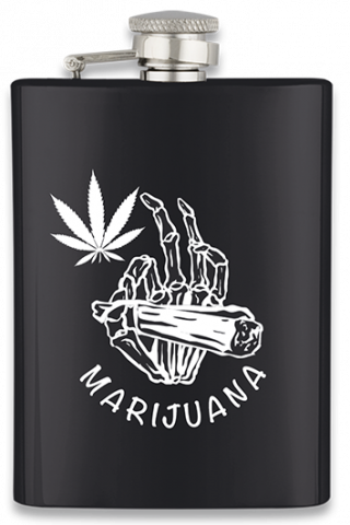 Petaca Inox Negra  8 OZ  ALBAINOX