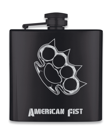 Petaca inox negra 6 oz. AMERICAN FIST