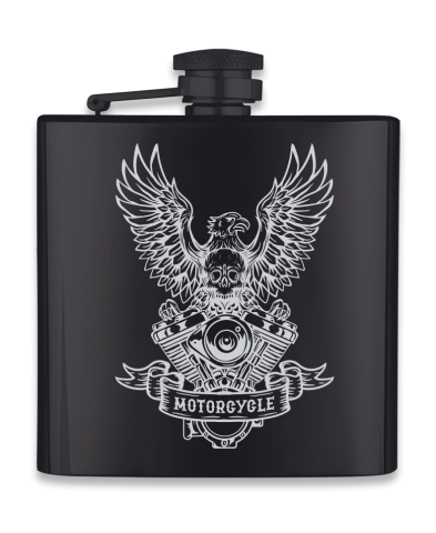 Petaca Negra 6 OZ. MOTORCYCLE