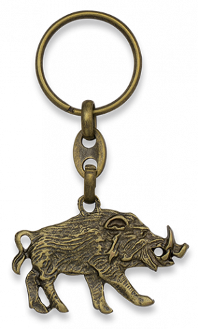 Llavero oro viejo jabali