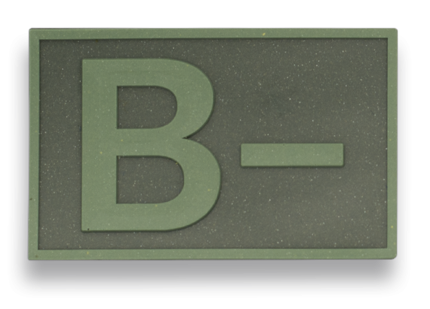 Parche goma ( B - ) Verde. (5.4 x 3.4cm)