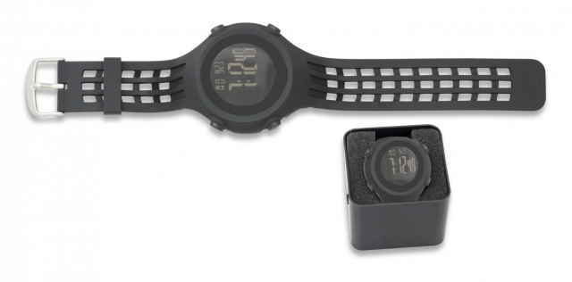 Reloj tactico negro digital. pantalla ng