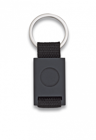Llavero rectangulo negro + Cinta negra