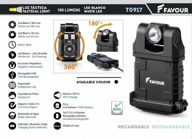Linterna led MAGNETICA. 180LM. WATER. ne Linterna led MAGNETICA. 180LM. WATER. ne