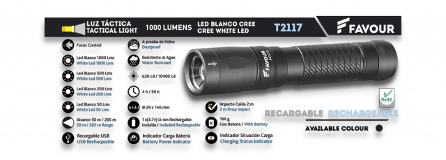 Linterna FAVOUR. 1000LM Linterna FAVOUR. 1000LM