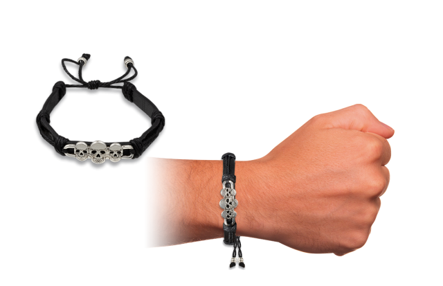 Pulsera cuero Calaveras