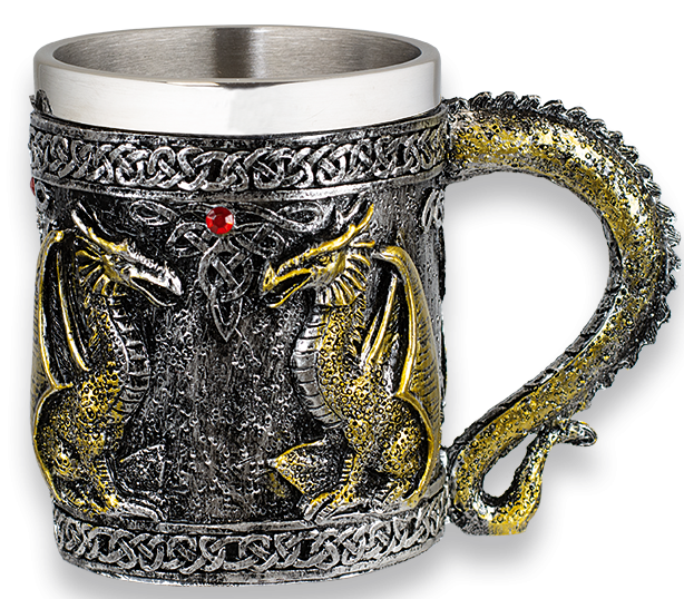 Taza resina dragones