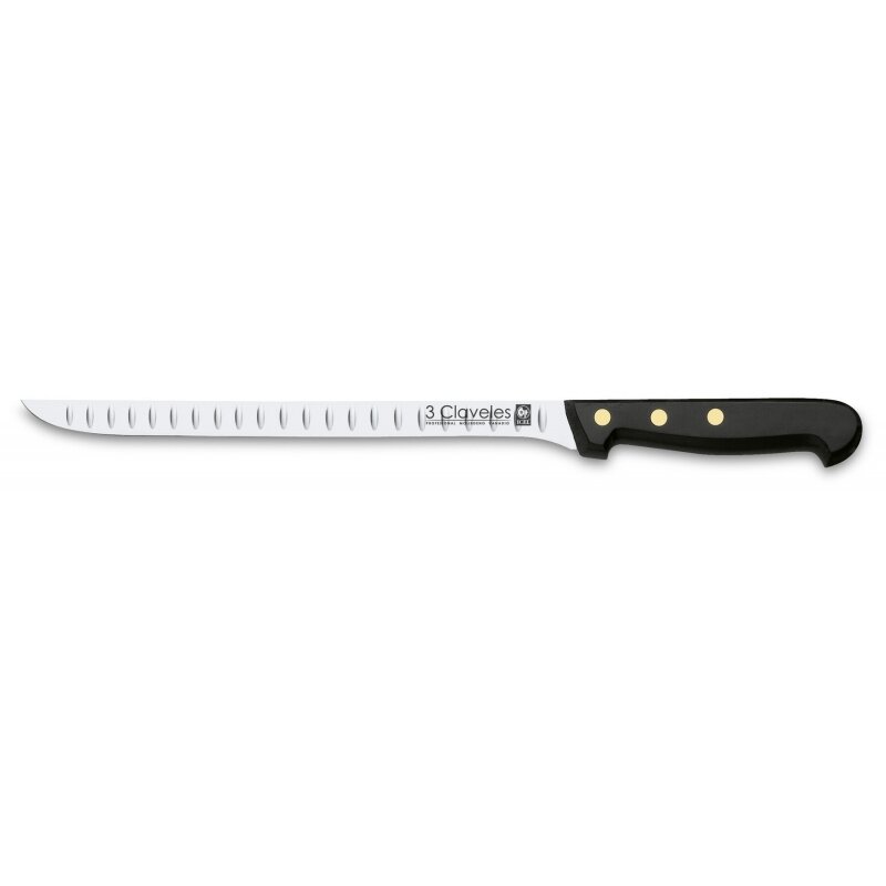 CUCHILLO JAMONERO ALVEOLADO I.POM 24 cm - 9,5 pulg D 3C