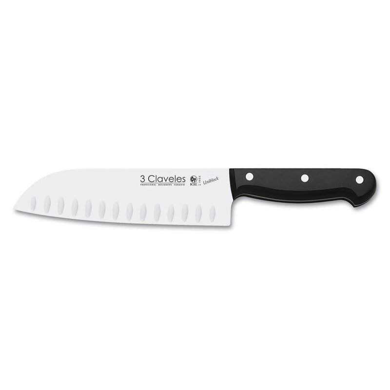 CUCHILLO SANTOKU ALVEOLADO UNIBLOCK 18 cm - 7 pulg D 3C