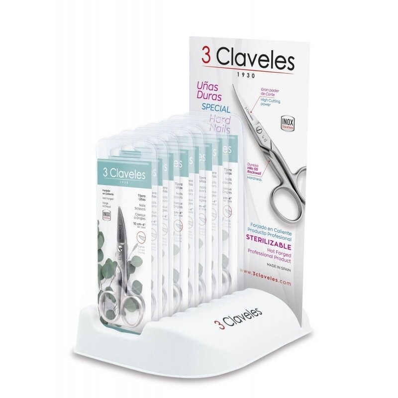 TIJERA UÑAS CURVA INOX 4 pulg. EXPO. 8 UNID. 3C