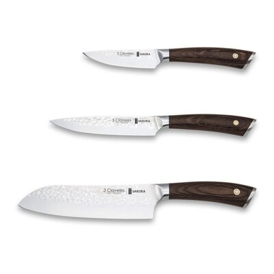 SET 3 CUCHILLOS FORJADOS SAKURA E 3C