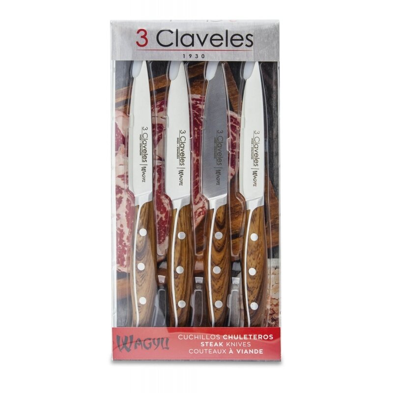 SET 4 CUCHILLOS CHULETEROS WAGYU 11,5 cm - 4,5 pulg E 3C