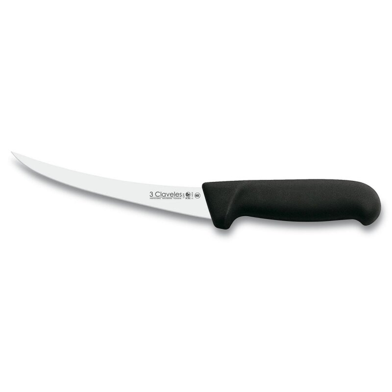 CUCHILLO DESHUESAR CURVO POLIPROPILENO NEGRO 15 cm - 6 pulg FH 3C