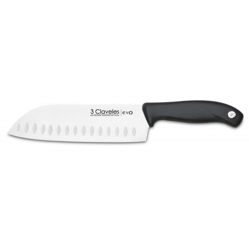 CUCHILLO SANTOKU ALVEOLADO EVO PL. 18 cm - 7 pulg E 3C