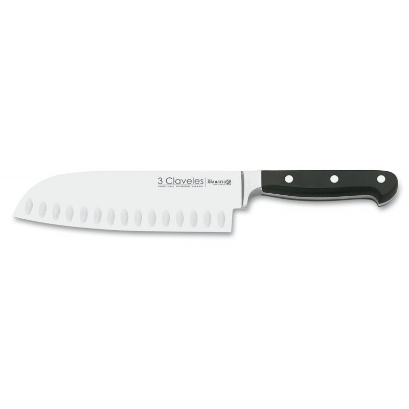 CUCHILLO FORJADO SANTOKU ALVEOLADO BAVARIA 18 cm - 7 pulg E 3C