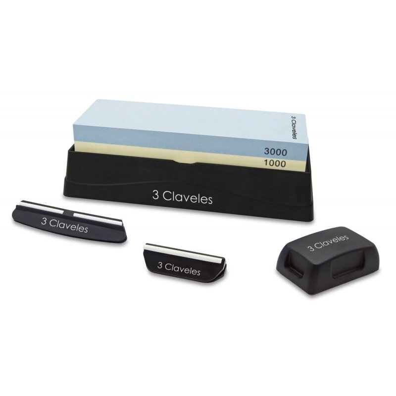 SET PIEDRA AFILADO 1000/3000 CON BASE, DOS GUIAS Y RECTIFICADOR 3C
