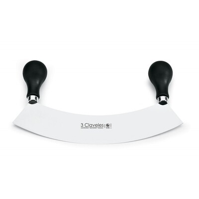 CUCHILLO MEDIA-LUNA DOS MANGOS 22 cm. C 3C