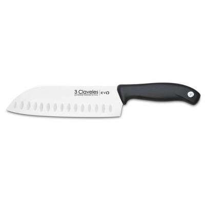 CUCHILLO SANTOKU ALVEOLADO EVO PL. 18 cm - 7 pulg E 3C