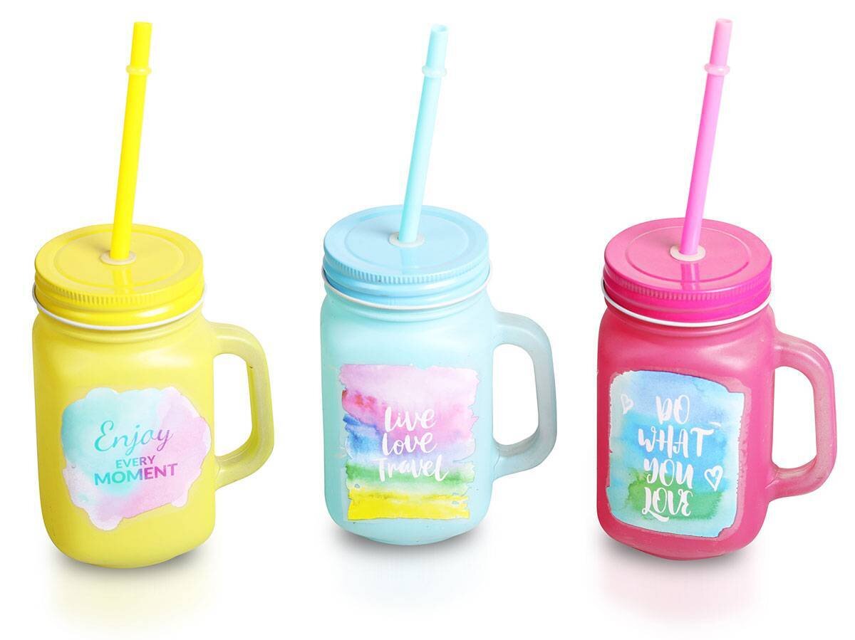 JARRA DE CRISTAL CON CA�A MATE ENJOY EVERY MOMENT