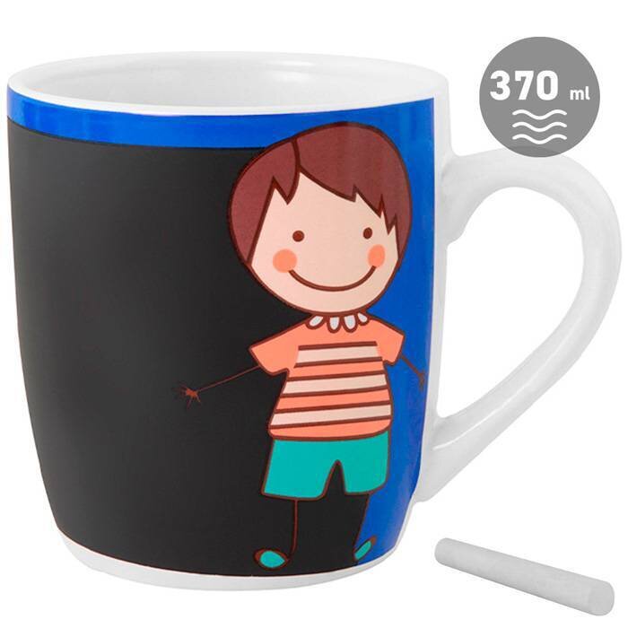 TAZA PIZARRA COLOREAR NI�O HAPPY