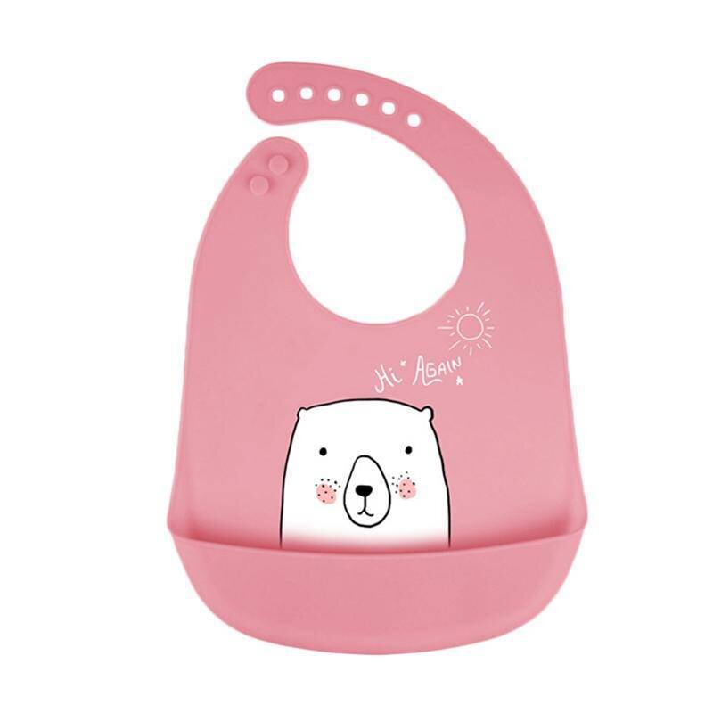 BABERO SILICONA BEB� LAVABLE OSO ROSA