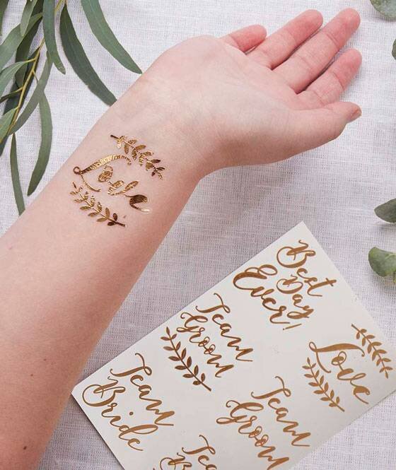 PACK DE 6 TATUAJES TEMPORALES PARA BODAS