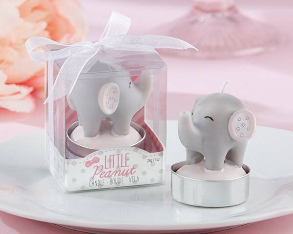 VELA BAUTIZO ELEFANTE ROSA EN CAJA REGALO