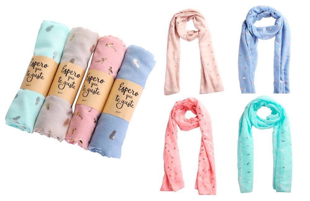 PA�UELO PI�AS Y FLAMENCOS CON PRESENTACI�N KRAFT