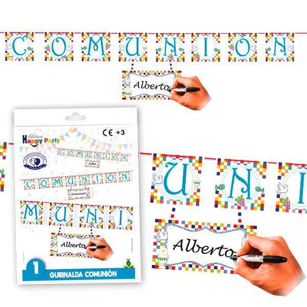 GUIRNALDA COMUNI�N NI�O PERSONALIZABLE