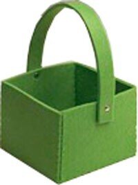 LOTE 4 CESTAS CUADRADAS FIELTRO VERDE