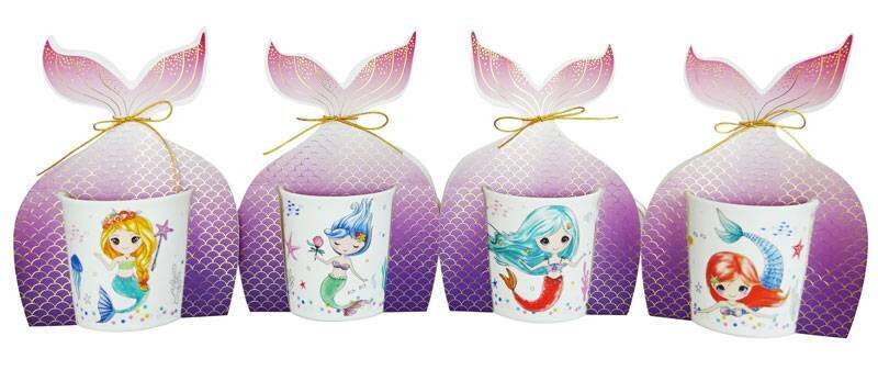 TAZA SIRENA PRESENTADA EN BOLSA DE REGALO COLA