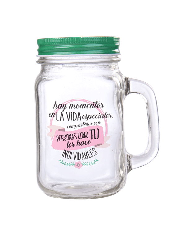 JARRA CRISTAL CON CA�A MOMENTOS ESPECIALES