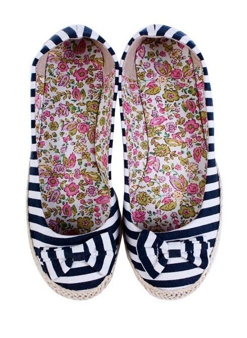 ZAPATILLAS DE ESPARTO LAZOS TALLA-L AZUL