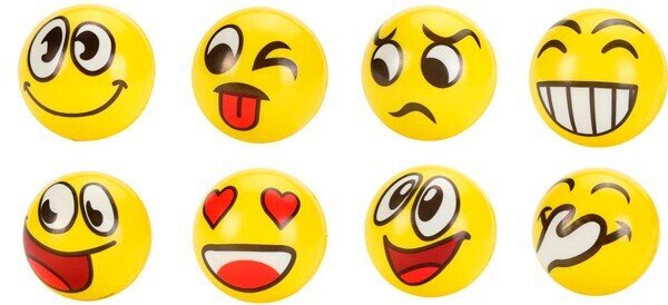 PELOTA PEQ. EMOTICONOS PVC