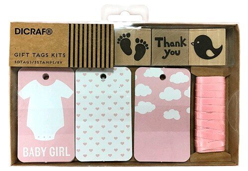 KIT TARJETAS + SELLOS BABY GIRL