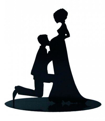 FIGURA PASTEL MET�LICA EMBARAZADA